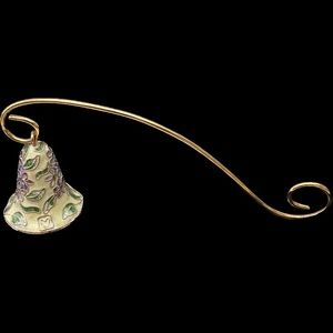 Vintage Cloisonne Enamel Bell-Shaped Floral Candle Snuffer